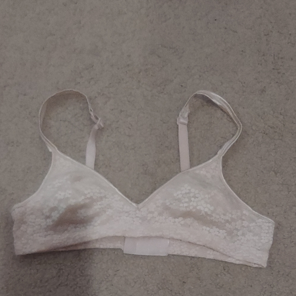 Floral Lace Bralette - Cream